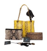 Four Lanvin Items: One Python Bag, One Python Wallet, One Zip Pouch & Keychain, 2010s