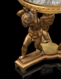 A Continental Gilt Bronze and Cut Glass Centerpiece