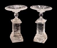 A Pair of Neoclassical Style Rock Crystal Tazzae