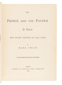 CLEMENS, Samuel ("Mark Twain") (1835-1910). The Prince and the Pauper . Boston: James R. Osgood and Company, 1882.