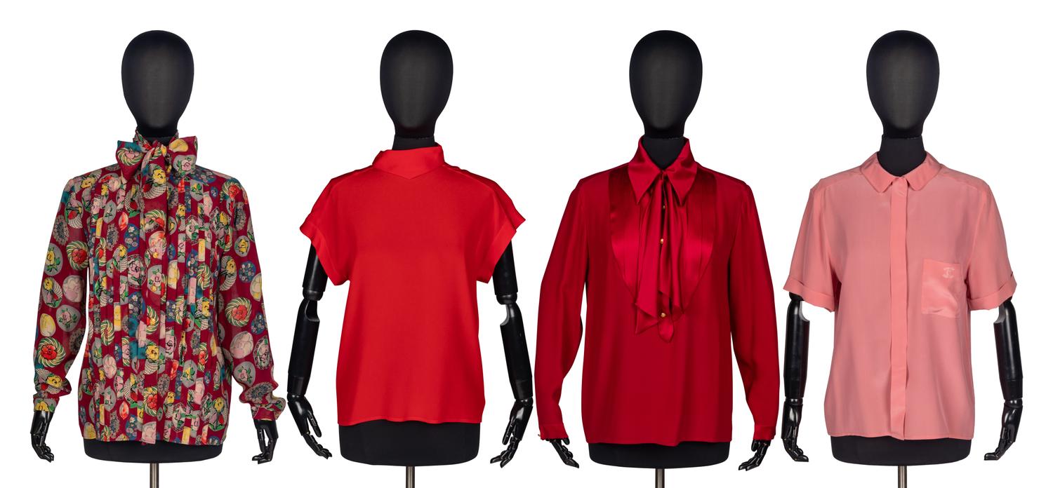 Four Chanel Silk Blouses