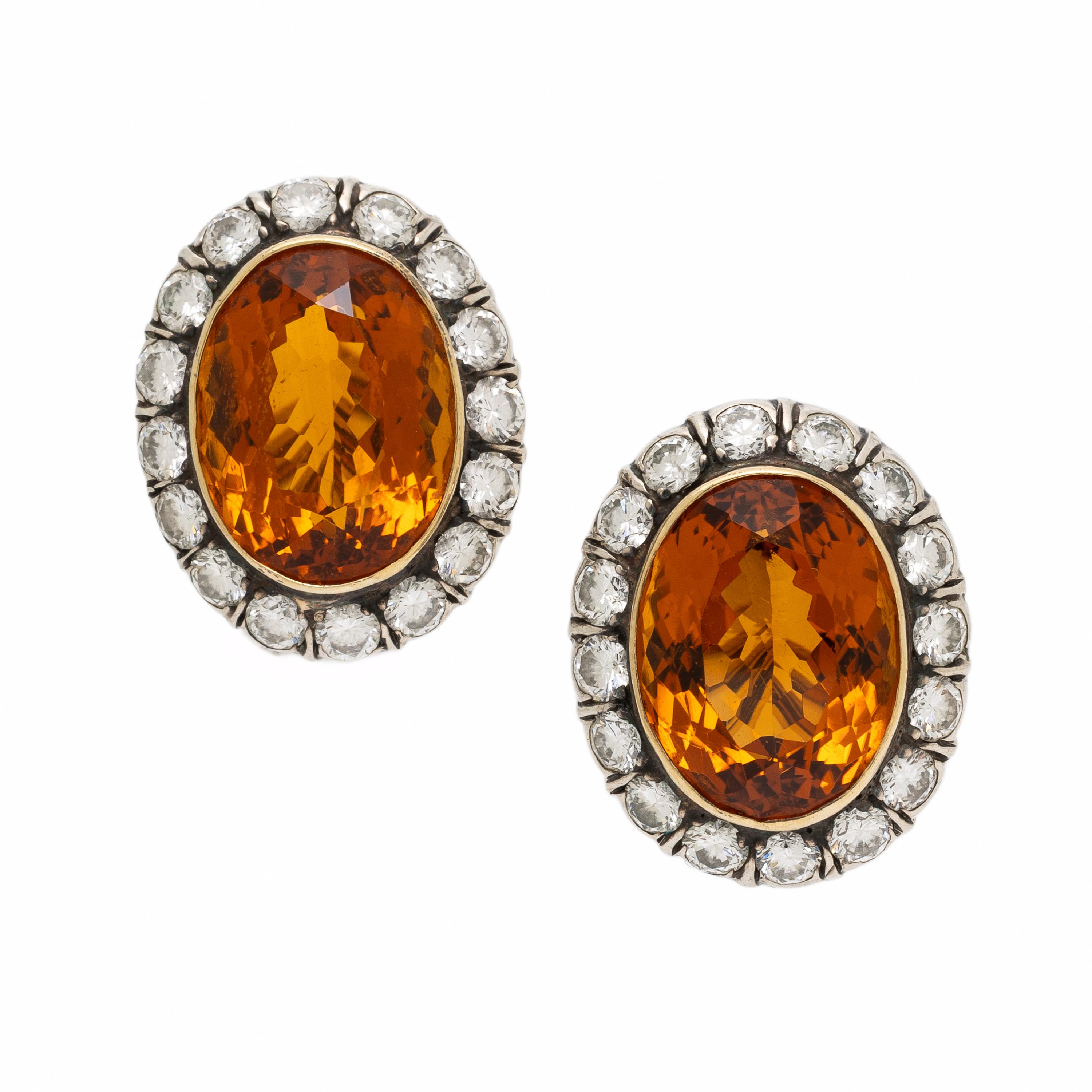 Citrine and Diamond Earrings