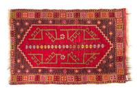 A Turkish Yastik Rug 2 feet 11 inches x 1 foot 10 inches. — CIRCA 1930