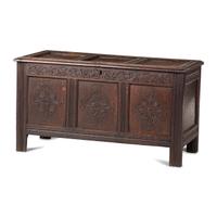 An English Carved Oak Blanket Chest