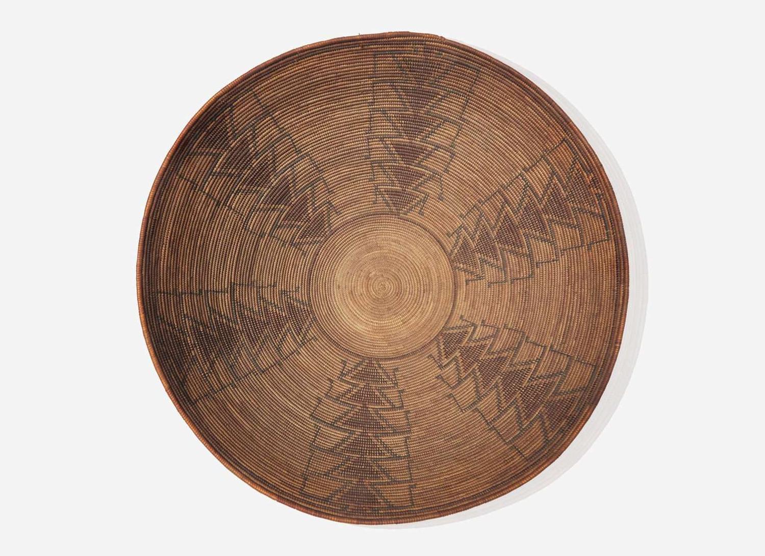 A group of four Yokuts woven baskets, California, early 20th century