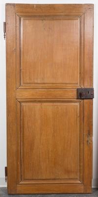 An Iron Mounted Pine Door Height 74 x width 33 1/2 inches. — 19TH CENTURY