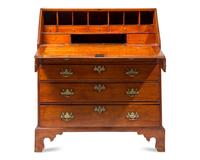 A Chippendale Tiger Maple Slant-Front Desk