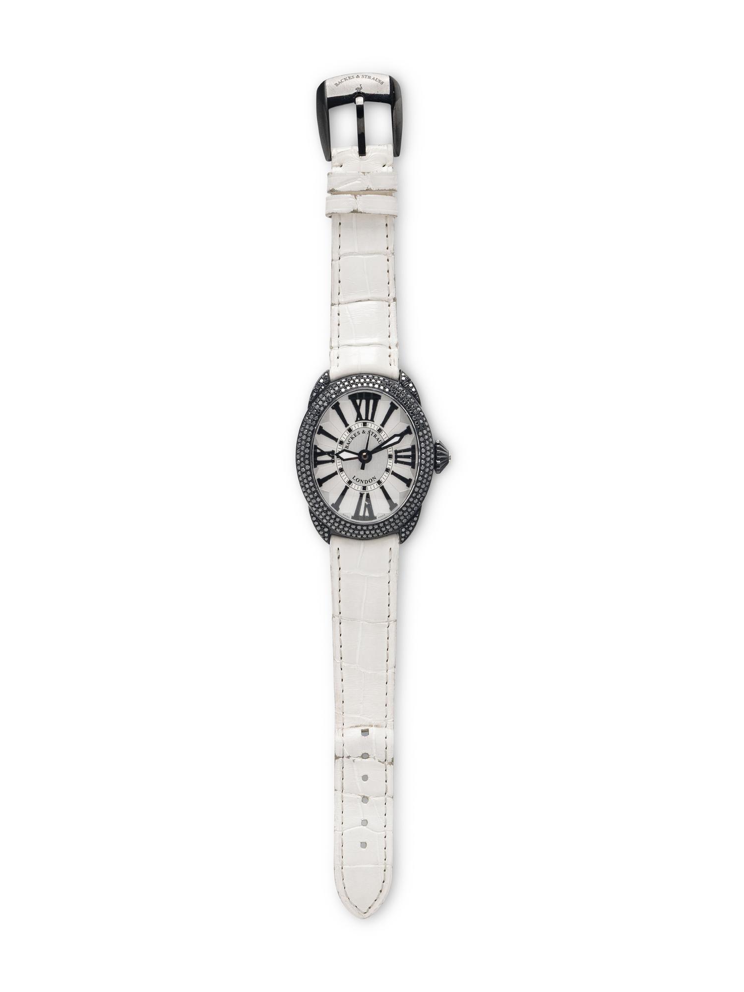 BACKES & STRAUSS, REF. 3643.MA 'REGENT DIAMOND KNIGHT' BLACK DIAMOND WATCH