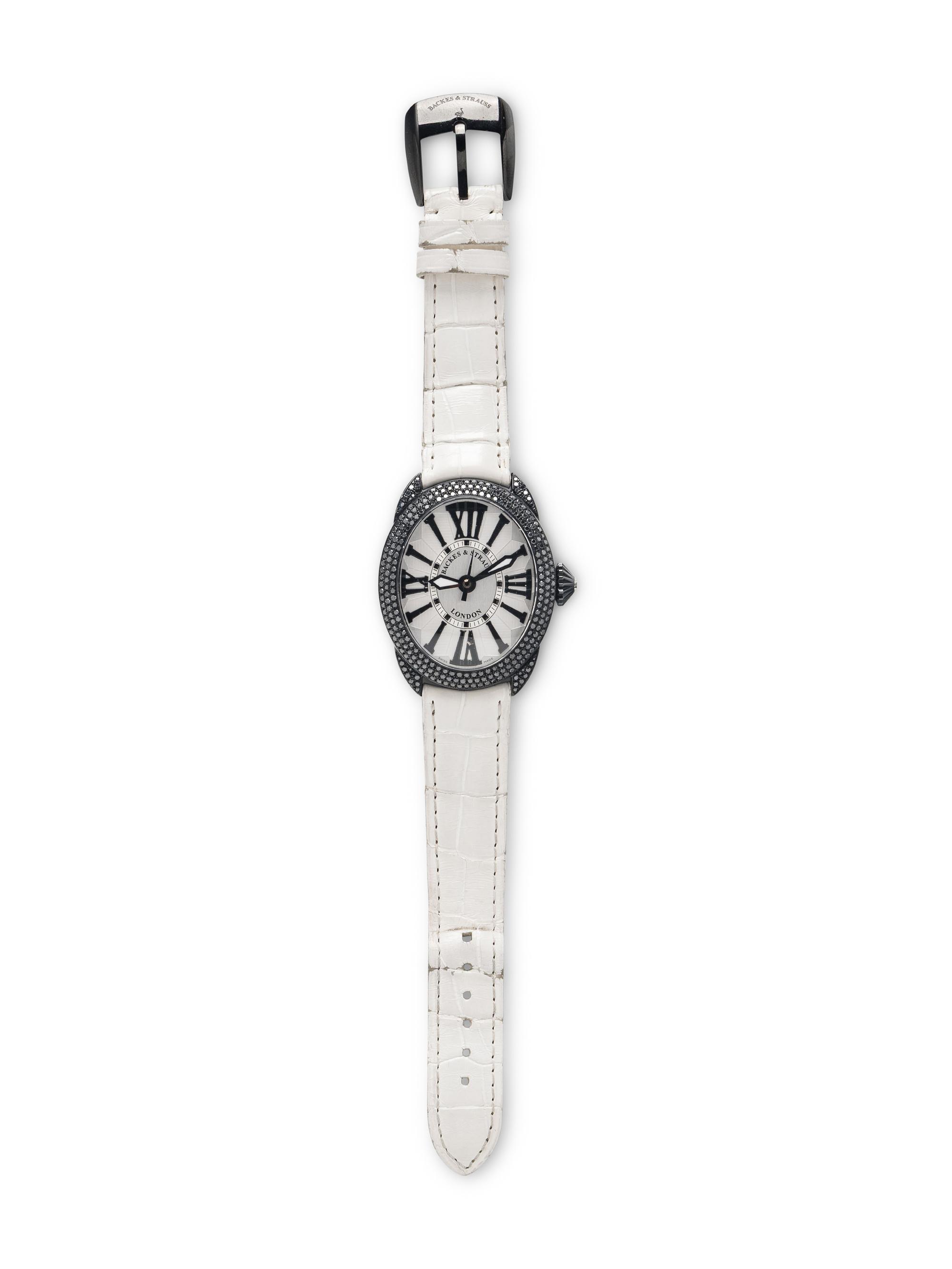 BACKES & STRAUSS, REF. 3643.MA 'REGENT DIAMOND KNIGHT' BLACK DIAMOND WATCH