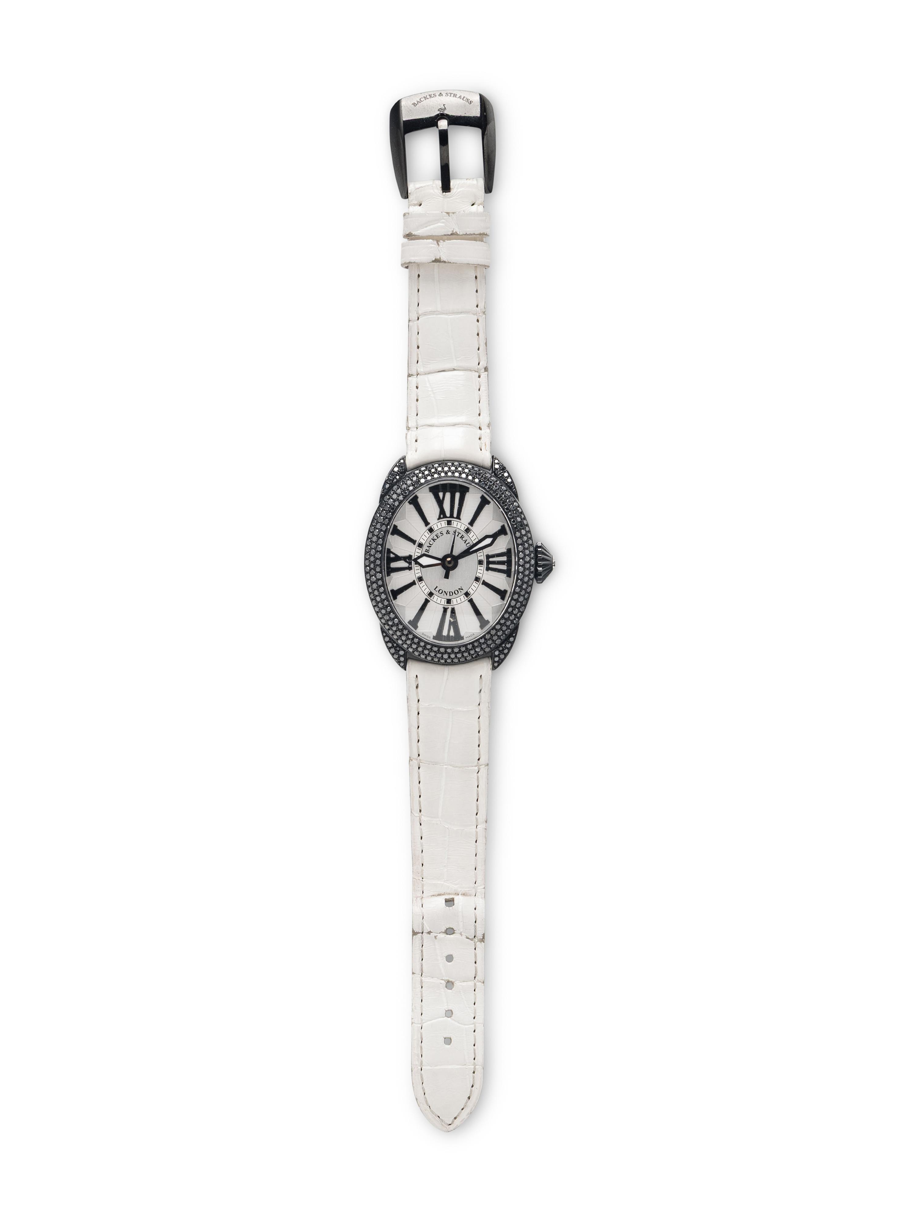 BACKES & STRAUSS, REF. 3643.MA 'REGENT DIAMOND KNIGHT' BLACK DIAMOND WATCH