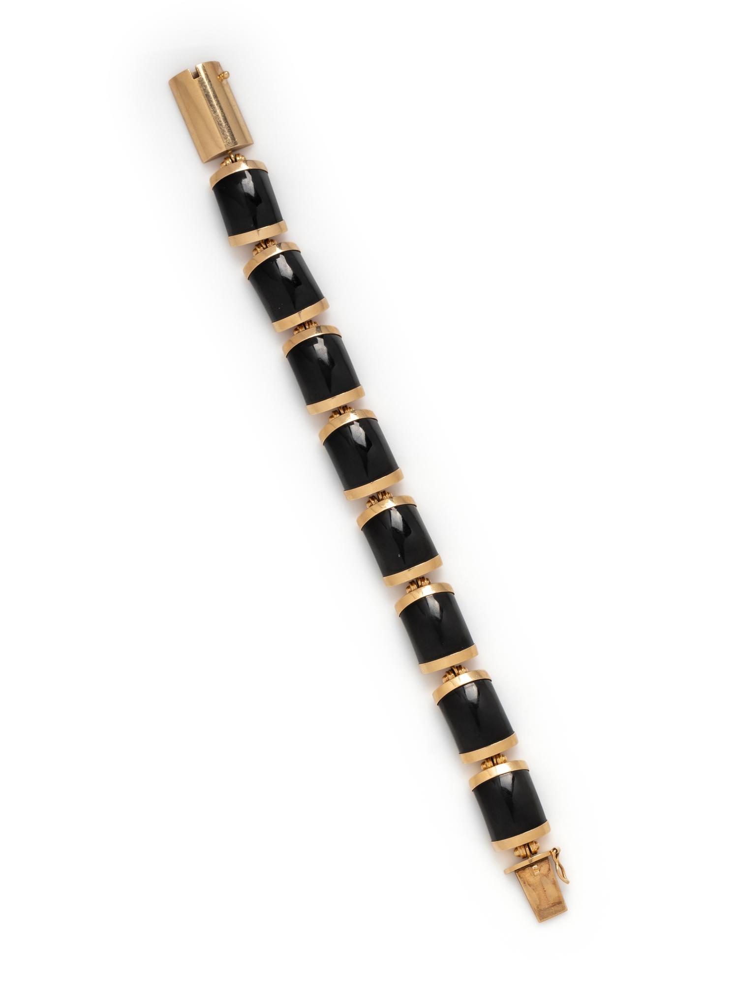 GUMPS, YELLOW GOLD AND BLACK NEPHRITE 'JOSEPHINE' BRACELET