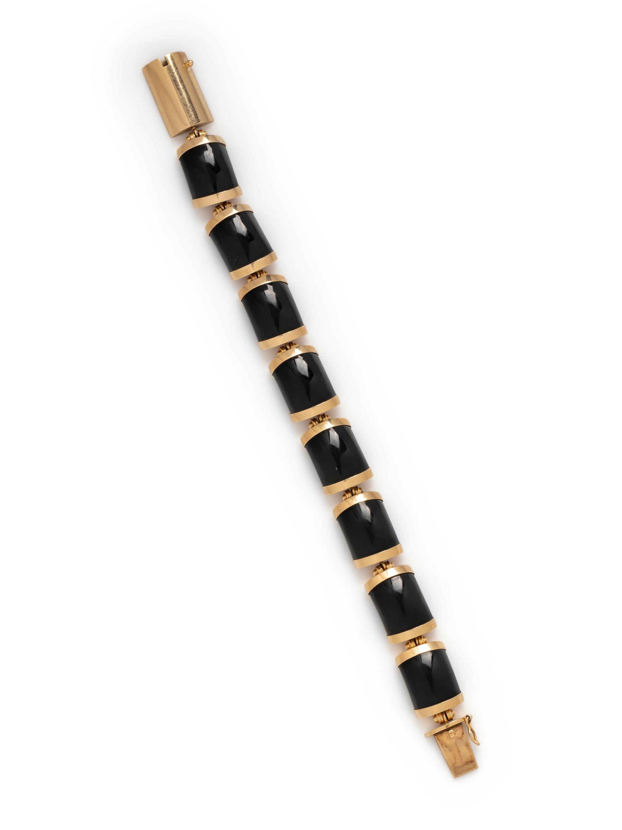 GUMPS, YELLOW GOLD AND BLACK NEPHRITE 'JOSEPHINE' BRACELET