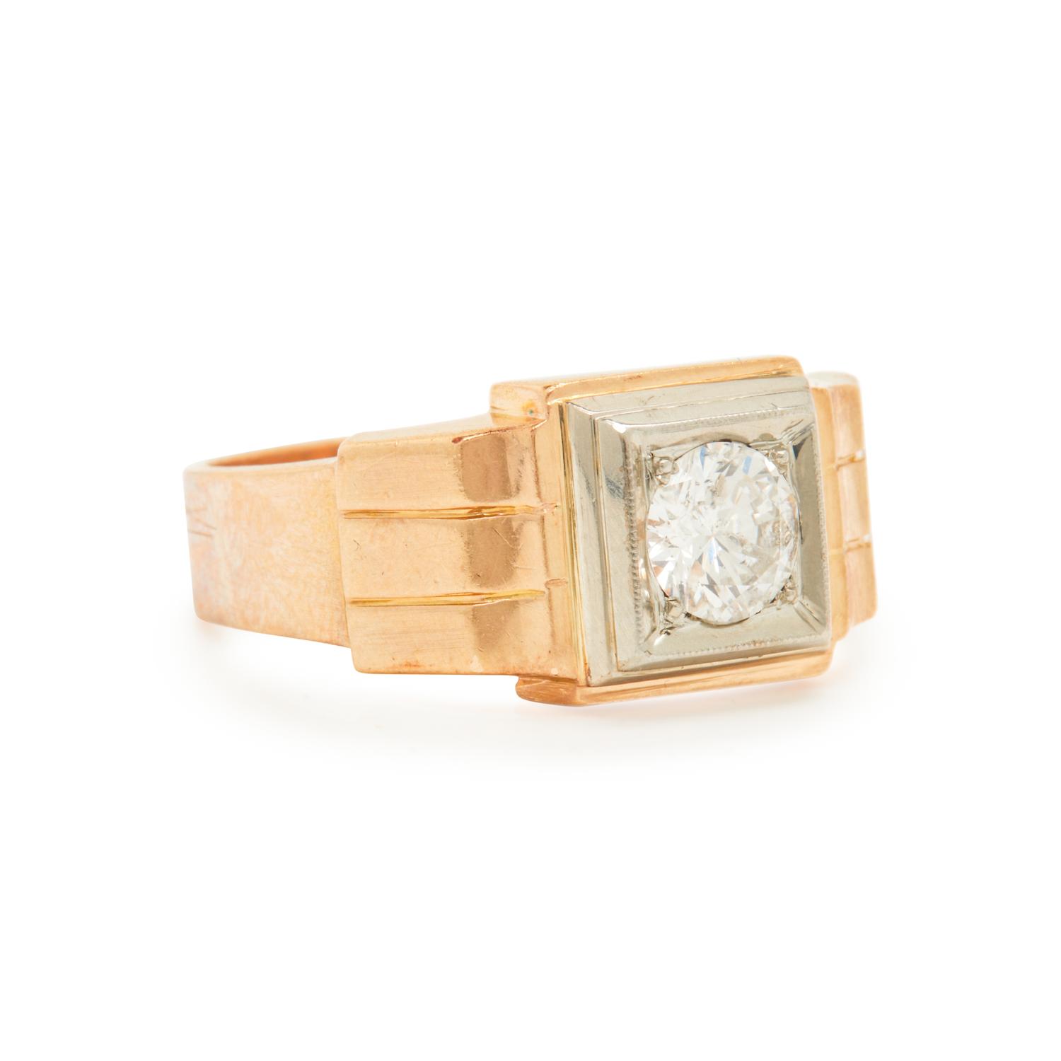 BICOLOR GOLD AND DIAMOND RING