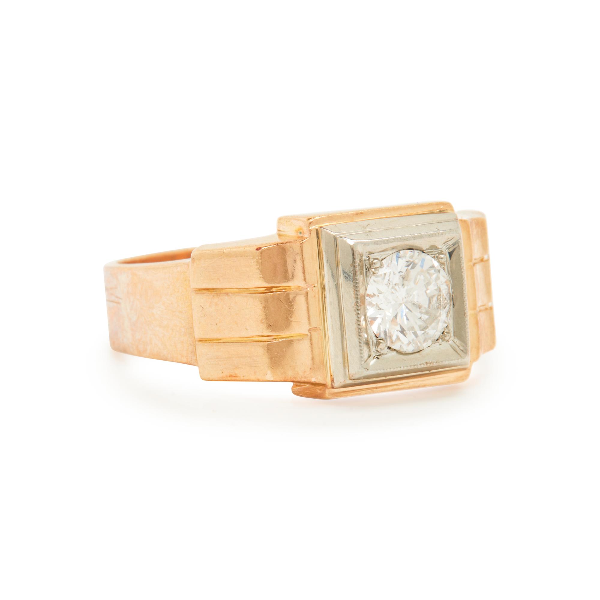 BICOLOR GOLD AND DIAMOND RING