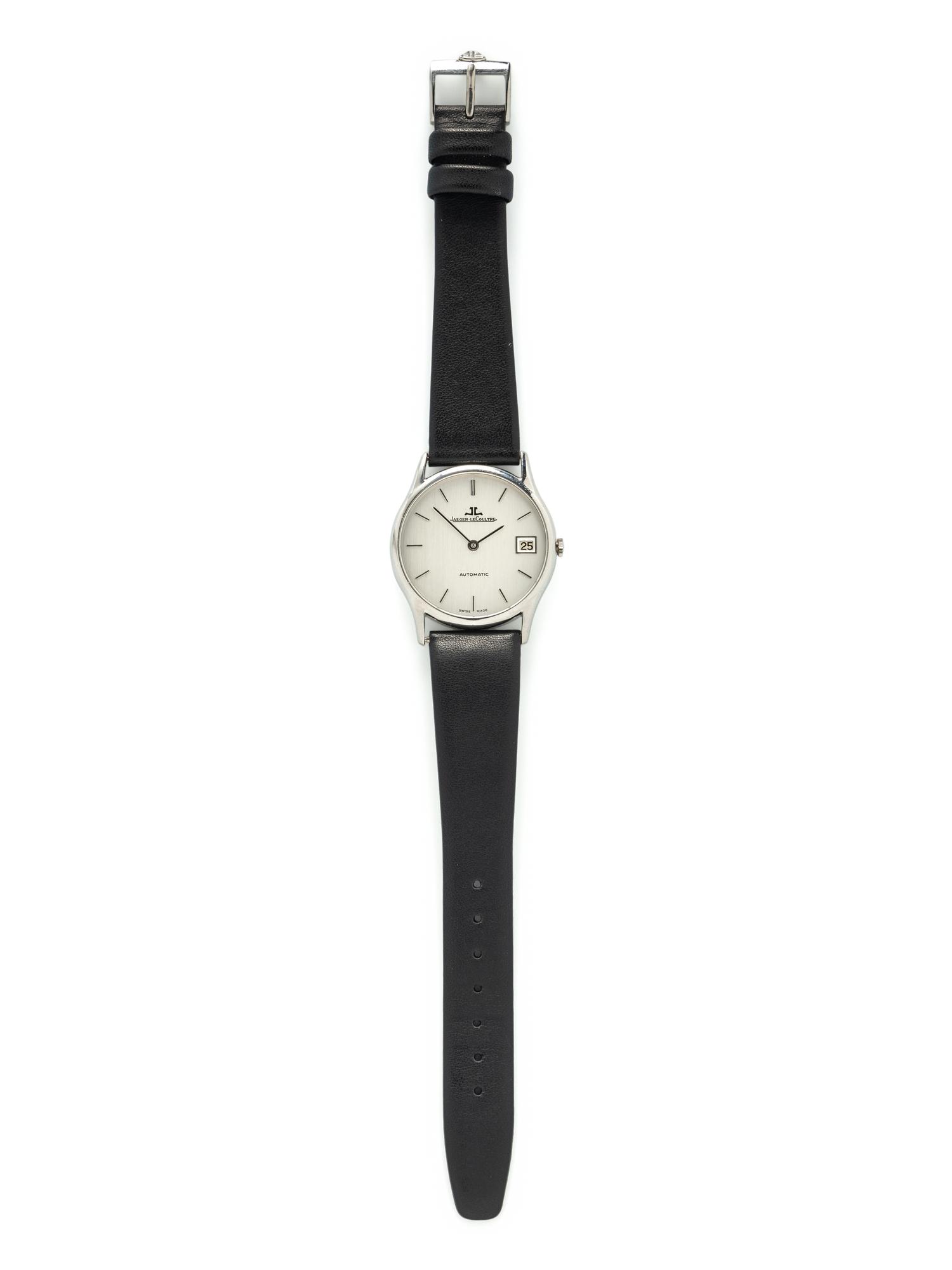 JAEGER-LECOULTRE, STAINLESS STEEL WATCH WITH DATE AND JLC BUCKLE