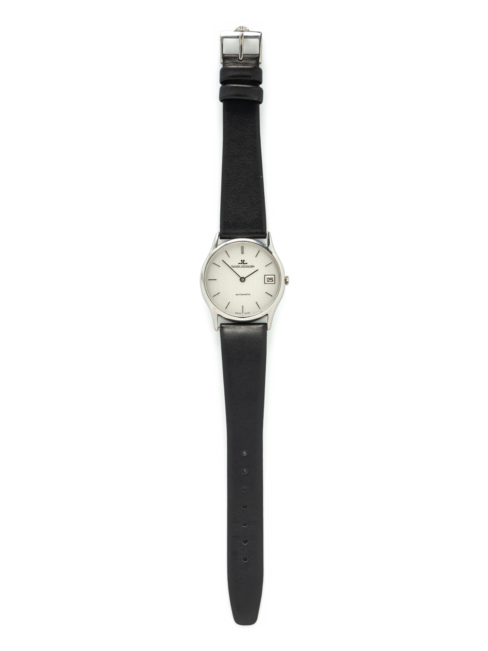 JAEGER-LECOULTRE, STAINLESS STEEL WATCH WITH DATE AND JLC BUCKLE
