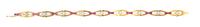 A Victorian Yellow Gold, Silver, Ruby, Diamond, and Pearl Bracelet, 8.10 dwts.