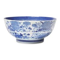A Chinese Export Porcelain Blue Fitzhugh Punch Bowl