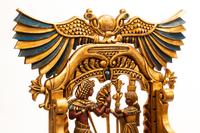 A Pair of Egyptianesque Painted and Giltwood Throne Chairs