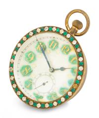 A French Brass and Guilloche Enamel Spherical Table Clock
