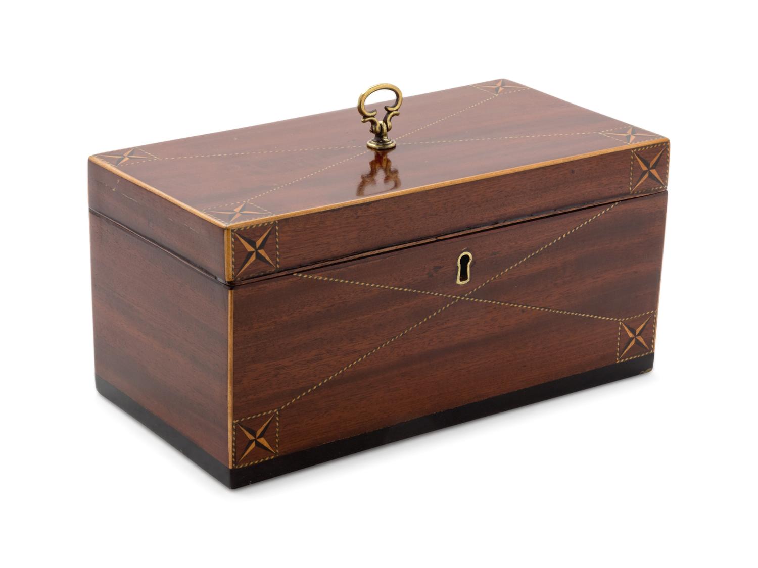 An English Marquetry Tea Caddy