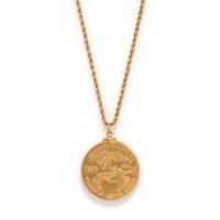 YELLOW GOLD AND COIN PENDANT/NECKLACE