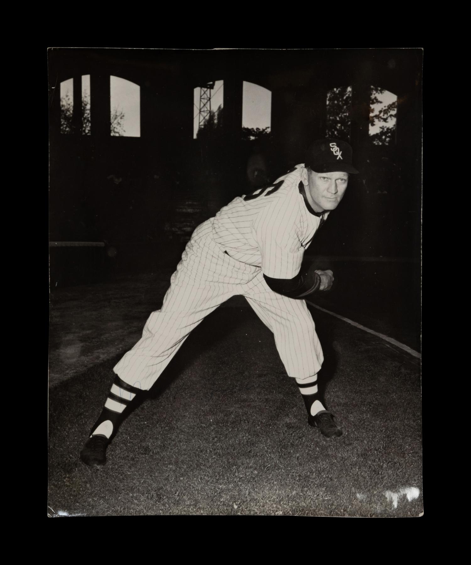 A Group of 1950s Comiskey Park Chicago White Sox Signed Type One Photographs and Ephemera Including Nellie Fox Signed Photograph,