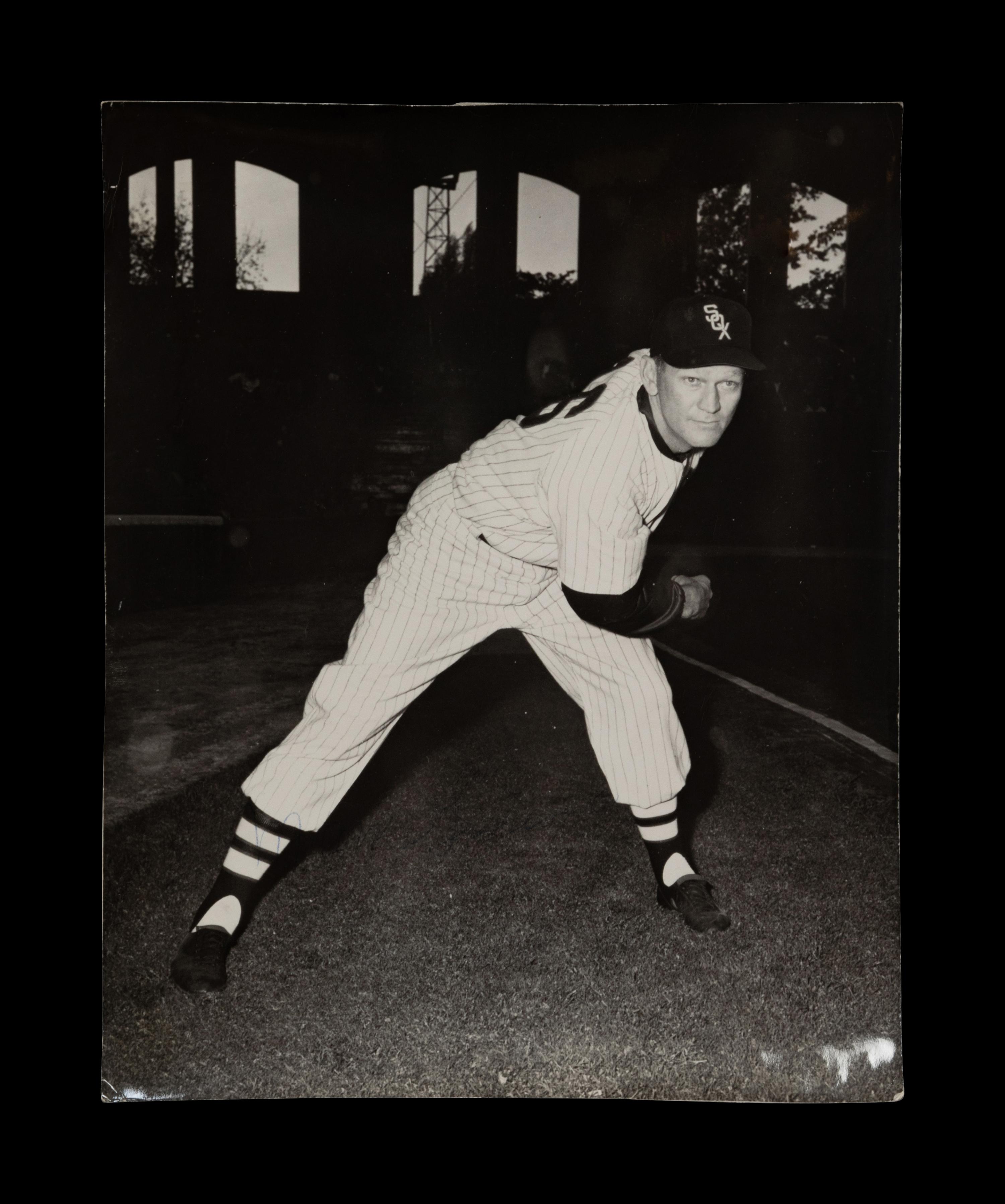 A Group of 1950s Comiskey Park Chicago White Sox Signed Type One Photographs and Ephemera Including Nellie Fox Signed Photograph,