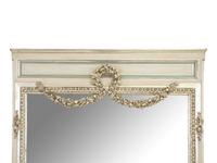 A Louis XVI Style Painted and Part-Silvered Boiserie Mirror
