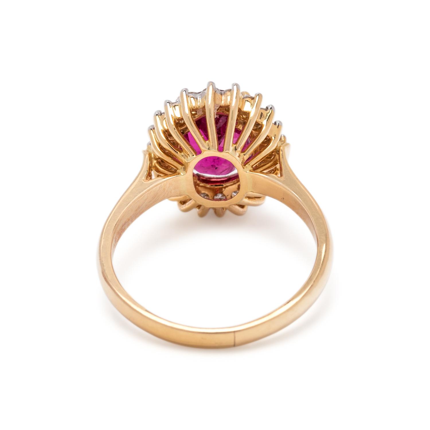 RUBELLITE AND DIAMOND RING