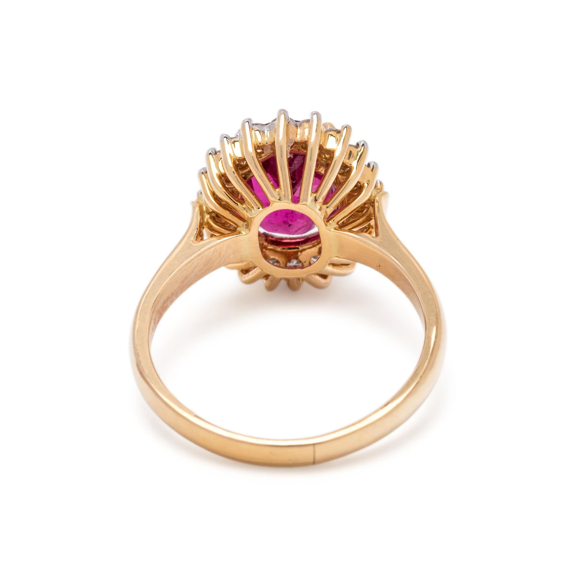 RUBELLITE AND DIAMOND RING