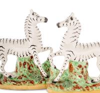 A Pair of Staffordshire Models of Zebras