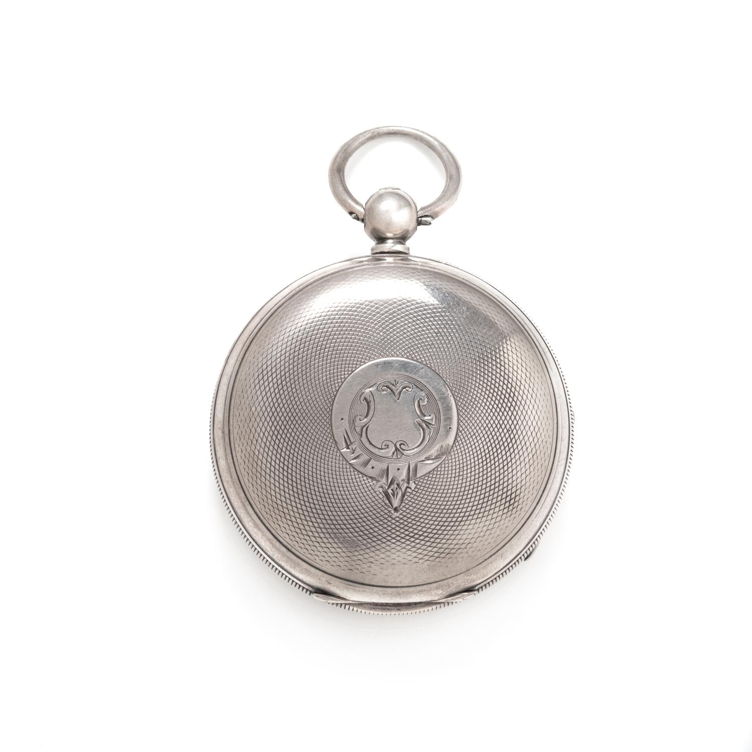 BRITISH, STERLING SILVER 'THE EXPRESS' OPEN FACE POCKET WATCH