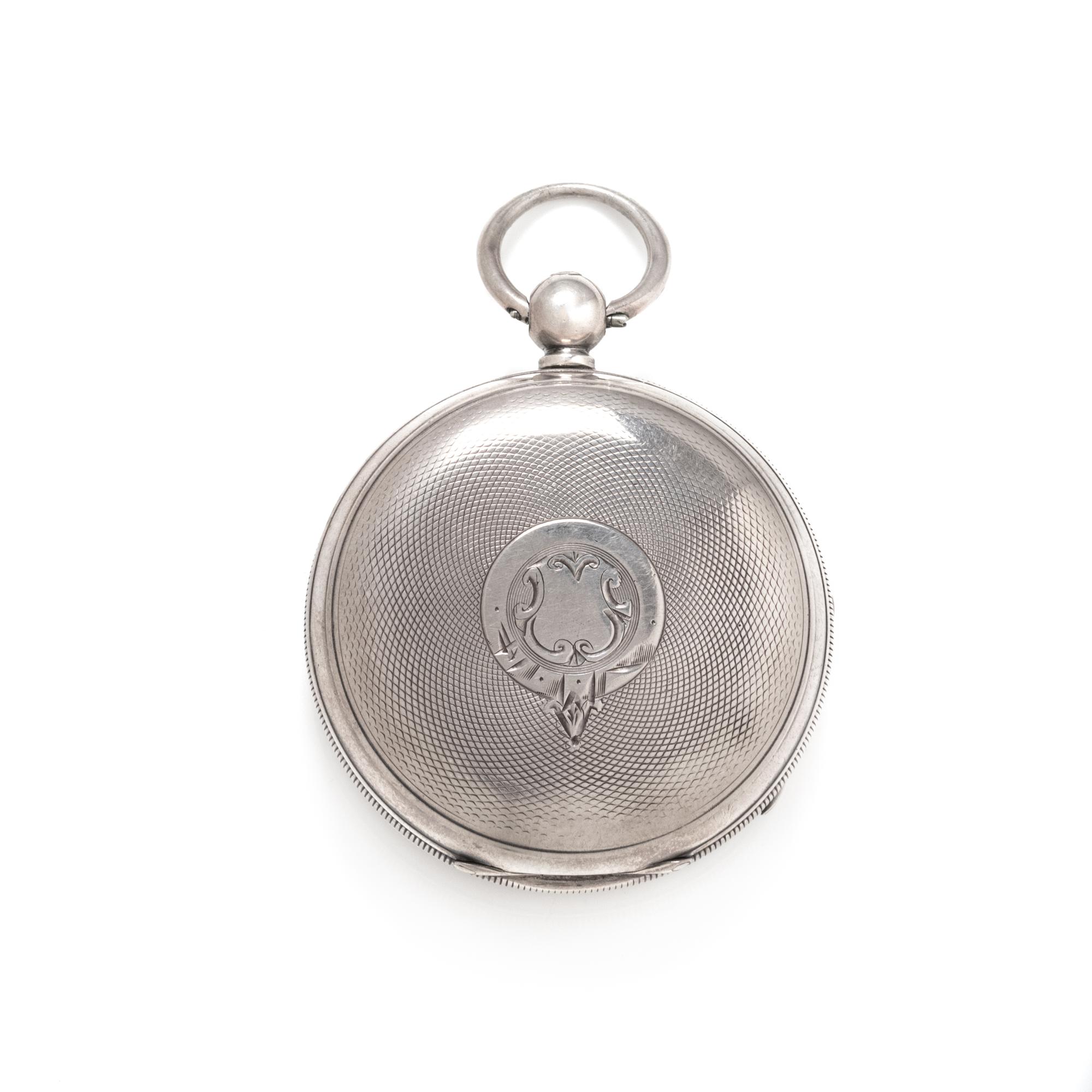BRITISH, STERLING SILVER 'THE EXPRESS' OPEN FACE POCKET WATCH