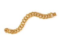A 14 Karat Yellow Gold Fancy Link Bracelet,