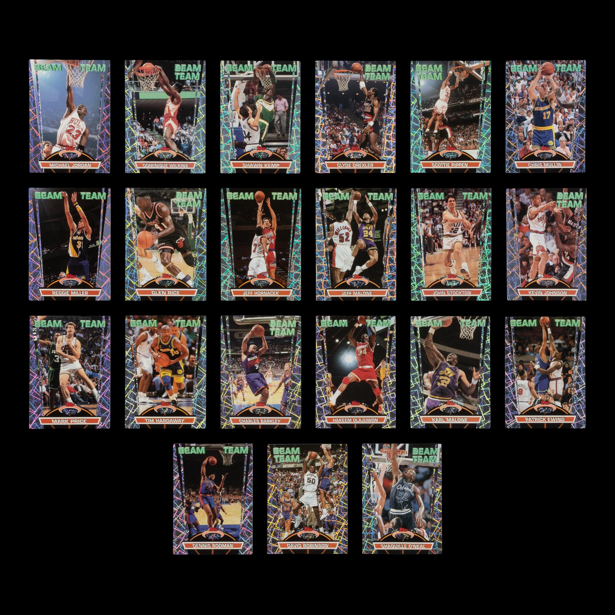 A 1992-93 Topps Stadium Club Beam Team Basketball Card Set Featuring Shaquille O'Neal Rookie and Michael Jordan