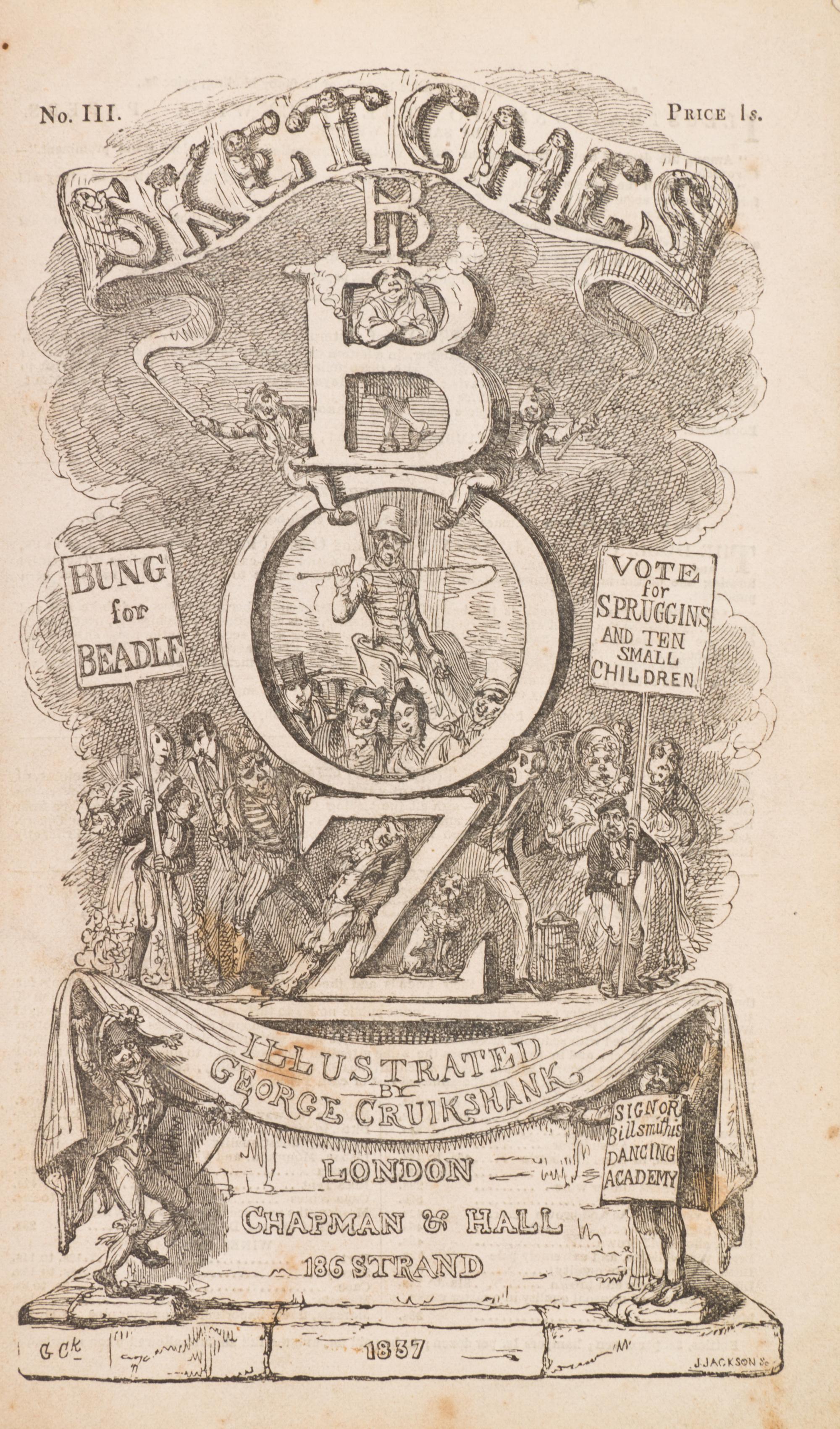 DICKENS, CHARLES. Sketches by Boz Illustrative of Every-Dave Life and Every-Day People. London, 1839. First book edition.