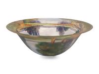A Pairpoint Glass Reverse Painted Lamp Shade