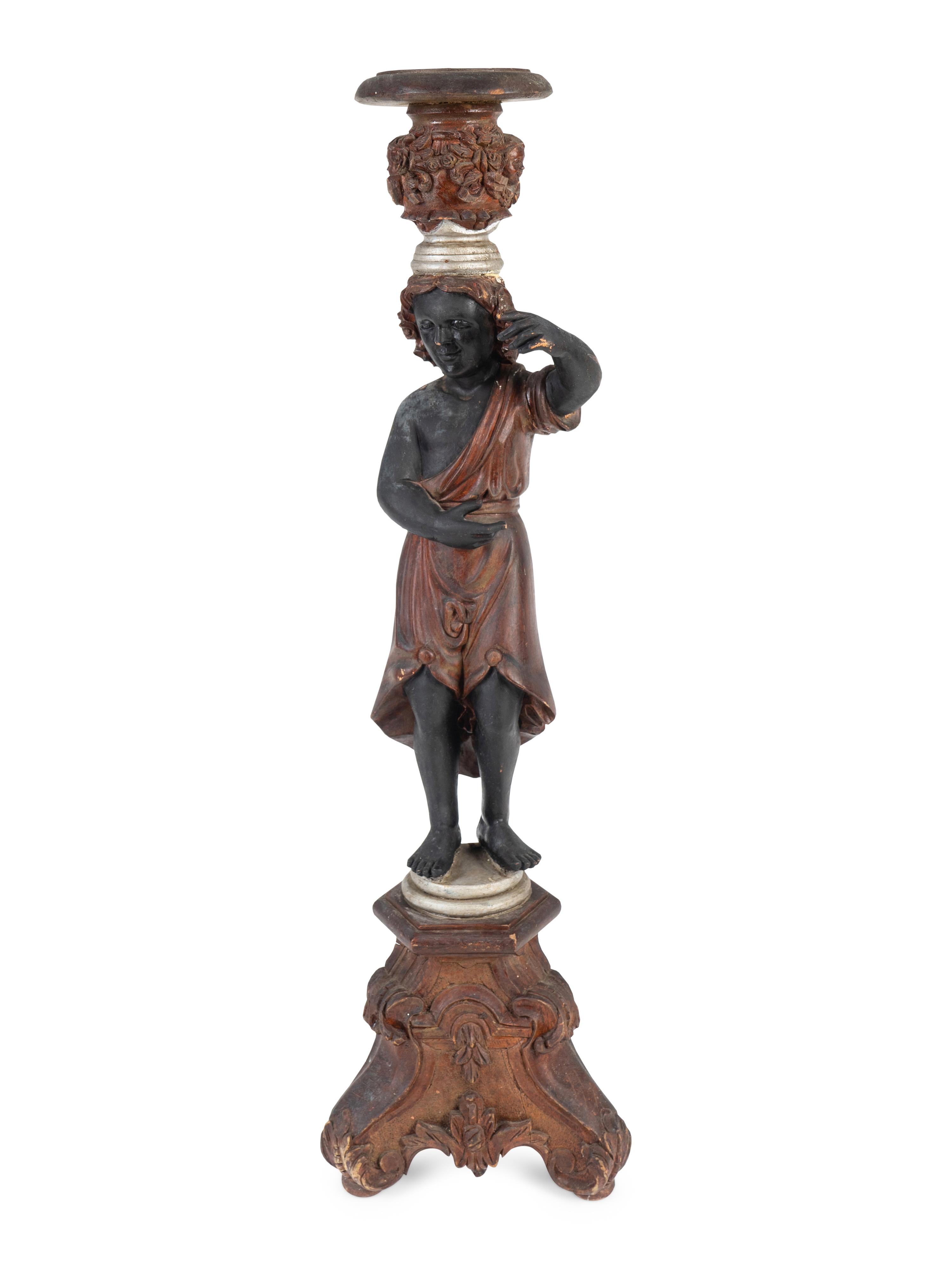 An Italian Walnut Figural Pedestal — 19TH CENTURY