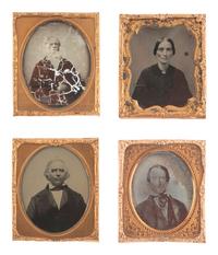 [EARLY PHOTOGRAPHY]. 57 sixth and ninth plate ambrotypes and tintypes of men and women.