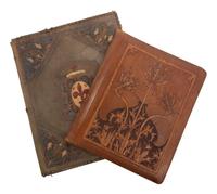 Two Embossed Leather Folios