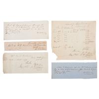 Confederate General William R. Terry Antebellum Merchant Receipt Archive, Lot of 10