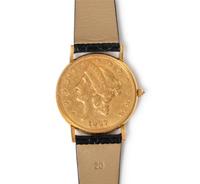 CORUM, 18K YELLOW GOLD $20 GOLD COIN WATCH