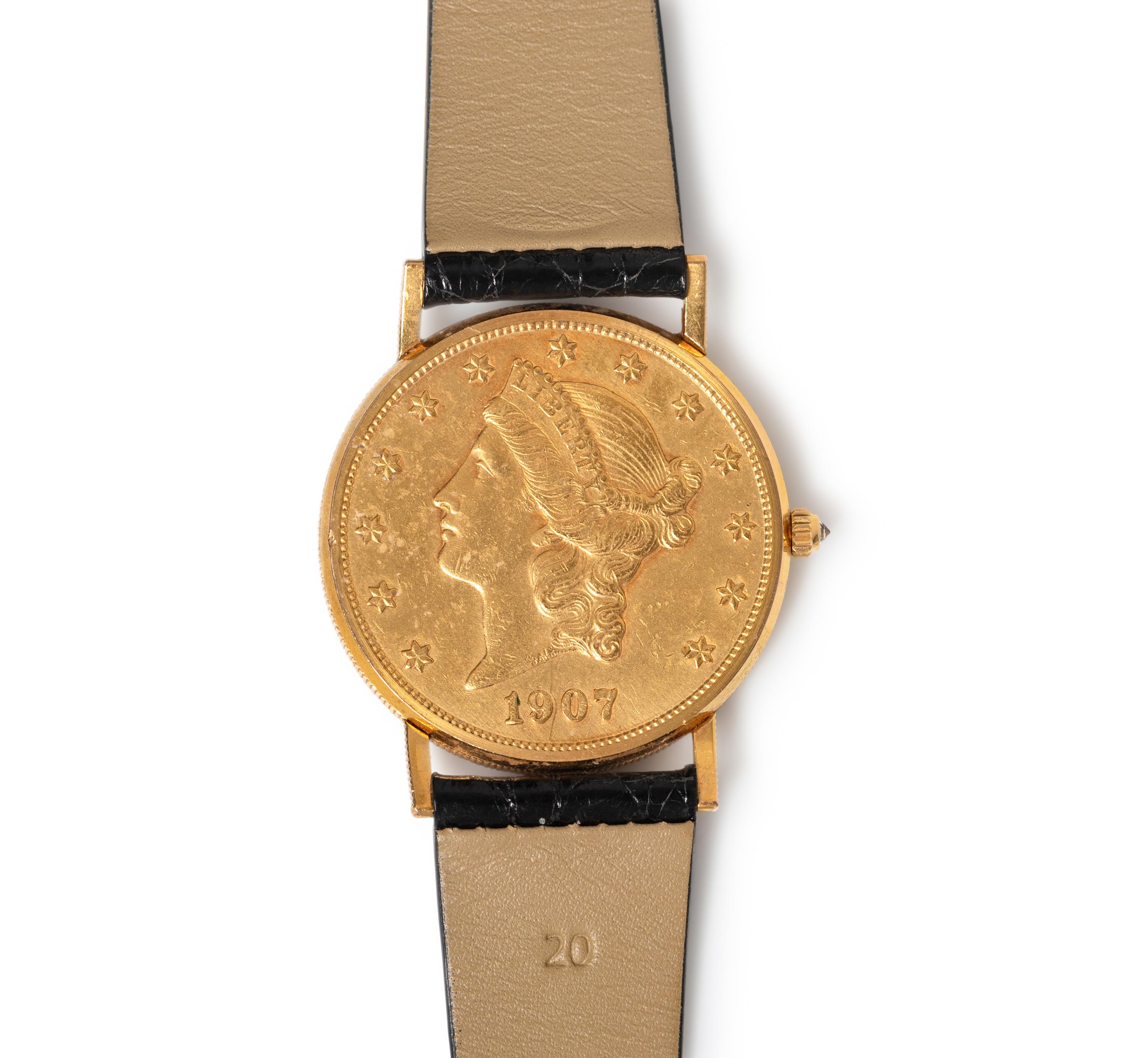 CORUM, 18K YELLOW GOLD $20 GOLD COIN WATCH