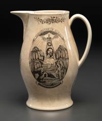 A Liverpool Transfer-Printed Creamware 'Washington in Glory, America in Tears' Memorial Pitcher