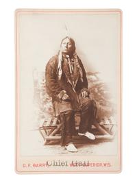 [NATIVE AMERICANS]. BARRY, David F. (1854-1934), photographer. Cabinet card of Chief Gall, Hunkpapa Dakota. West Superior, WI, ca late 19th century.