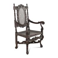 A William and Mary Style Carved Walnut Armchair