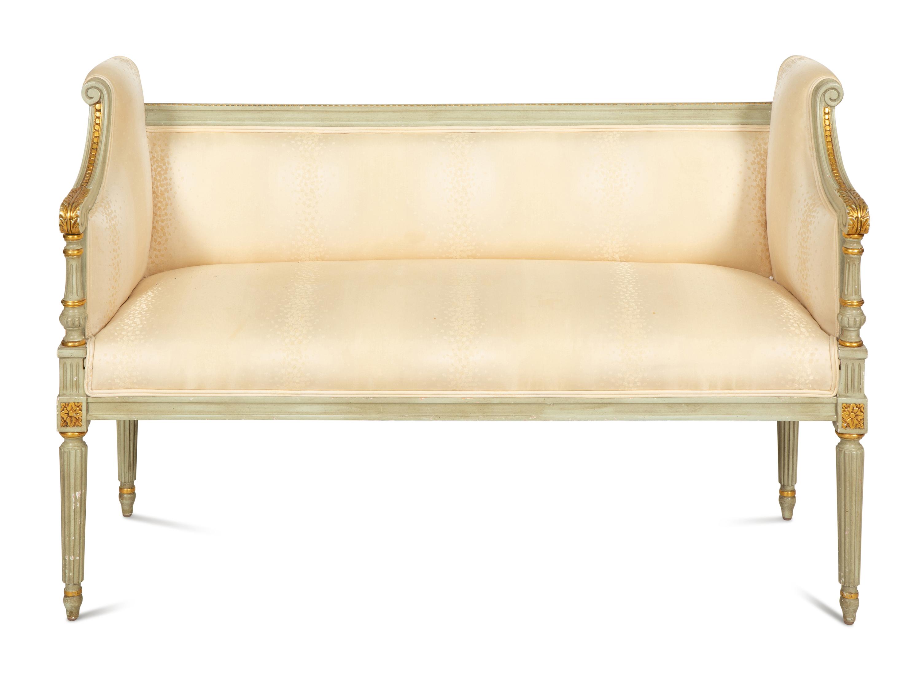 A Louis XVI Style Painted Window Seat