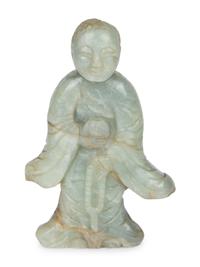 A Chinese Carved Jade Monk — 19TH CENTURY