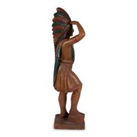 A Cigar Store Indian in Plaster with Polychrome Decoration